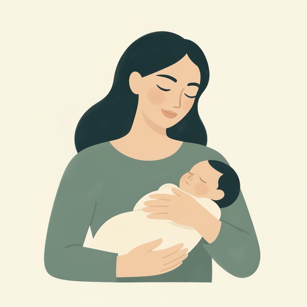 Calming illustration representing Postpartum Depression, a condition treated by Dr. Simran Doria at MindNest Neuropsychiatry Clinic